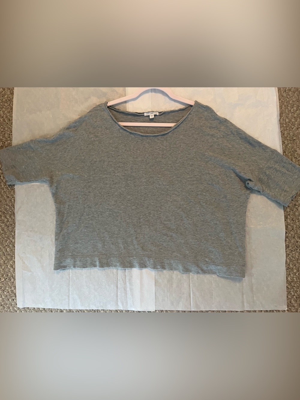 James Perse size 3 (L) Relaxed Grey Short Batwing Top, sweatshirt